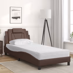 vidaXL Letto con Materasso Marrone 80x200 cm in Similpelle - Vista aggiuntiva 3