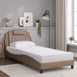 Letto con Materasso Cappuccino 90x190 cm Similpellecod mxl 91705 - Vista aggiuntiva 3