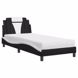 Letto con Materasso Nero e Bianco 90x200 cm in Similpellecod mxl 91664 - Vista aggiuntiva 2