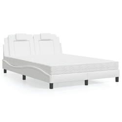 vidaXL Letto con Materasso Bianco 140x190 cm in Similpelle