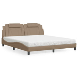vidaXL Letto con Materasso Cappuccino 180x200cm Similpelle