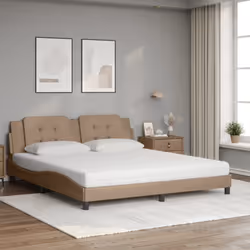 vidaXL Letto con Materasso Cappuccino 180x200cm Similpelle - Vista aggiuntiva 3