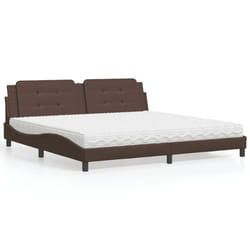 vidaXL Letto con Materasso Marrone 200x200cm in Similpelle