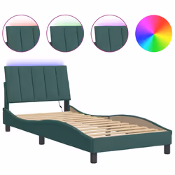 Giroletto con Luci LED Verde Scuro 90x200 cm in Vellutocod mxl 114983 - Vista aggiuntiva 2