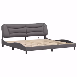 vidaXL Giroletto con Luci LED Grigio 200x200 cm in Similpelle - Vista aggiuntiva 3