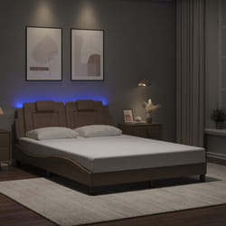 vidaXL Giroletto con Luci LED Cappuccino 140x190 cm in Similpelle