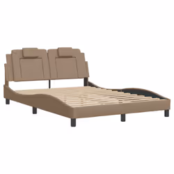 vidaXL Giroletto con Luci LED Cappuccino 140x190 cm in Similpelle - Vista aggiuntiva 3