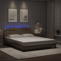 Giroletto con Luci LED Cappuccino 160x200 cm in Similpelle vidaXL301945