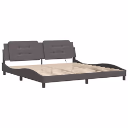 vidaXL Giroletto con Luci LED Grigio 200x200 cm in Similpelle - Vista aggiuntiva 3
