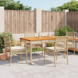 Vidaxl - Set da Pranzo da Giardino 5 pz con Cuscini Beige in Polyrattan