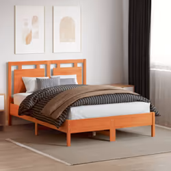 vidaXL Testiera Marrone Cera 135 cm in Legno Massello di Pino - Vista aggiuntiva 3