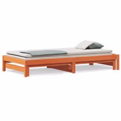 Divano con Letto Estraibile Marrone Cera 90x200cm Massello Pinocod mxl 89864 - Vista aggiuntiva 2