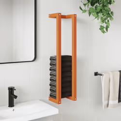 vidaXL Portasciugamani Marrone Cera 23x18x90 cm Legno Massello di Pino - Vista aggiuntiva 3