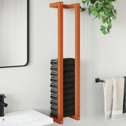 Portasciugamani Marrone Cera 23x18x110cm Legno Massello di Pino Vidaxl 84929