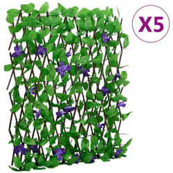 vidaXL Traliccio Edera Artificiale Espandibile 5 pz Verde 180x70 cm