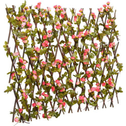 vidaXL Traliccio Edera Artificiale Espandibile Rosa Scuro 180x60 cm