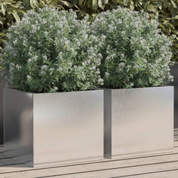 Vidaxl - Fioriere 2 pz Argento 32x30x29 cm in Acciaio Inox 65650