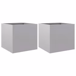 Fioriere 2pz Argento 32x30x29 cm in Acciaio Zincatocod mxl 91975 - Vista aggiuntiva 2