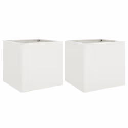 Fioriere 2 pz Bianche 42x40x39 cm in Acciaio Laminato a Freddocod mxl 88180 - Vista aggiuntiva 2
