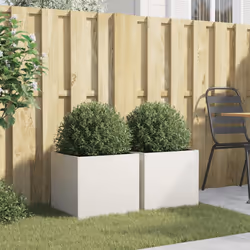 Fioriere 2 pz Bianche 42x40x39 cm in Acciaio Laminato a Freddocod mxl 88180 - Vista aggiuntiva 3