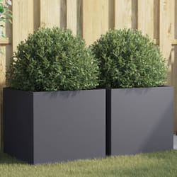 Fioriere 2 pz Antracite 49x47x46 cm Acciaio Laminato a Freddo vidaXL59414