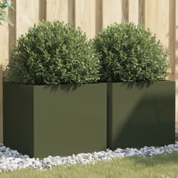 Vidaxl - Fioriere 2pz Verde Oliva 49x47x46 cm Acciaio Laminato a Freddo 44064