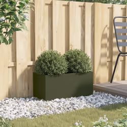 Fioriera Verde Oliva 62x30x29 cm in Acciaio Laminato a Freddocod mxl 88192 - Vista aggiuntiva 3