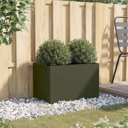 Fioriera Verde Oliva 62x40x39 cm in Acciaio Laminato a Freddocod mxl 112199 - Vista aggiuntiva 3