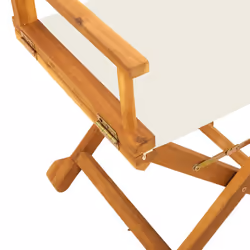 VidaXL 3208911 sedia da esterno Terrazzo Seduta imbottita Legno di acacia, Poliestere Crema, Bianco - Vista aggiuntiva 8