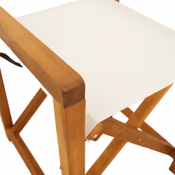 VidaXL 3208916 sedia da esterno Terrazzo Seduta imbottita Legno di acacia, Poliestere Crema, Bianco - Vista aggiuntiva 8