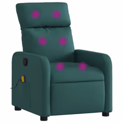 Poltrona Massaggiante Reclinabile Verde Scuro in Tessutocod mxl 84517 - Vista aggiuntiva 2