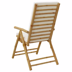 VidaXL 365875 sedia da esterno Terrazzo Seduta imbottita Bamboo Crema, Bianco - Vista aggiuntiva 7