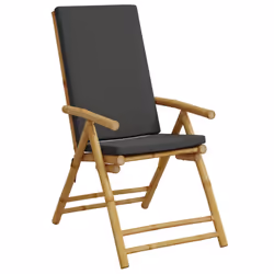 VidaXL 365876 sedia da esterno Terrazzo Seduta imbottita Bamboo Grigio - Vista aggiuntiva 4