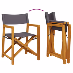 VidaXL 365838 sedia da esterno Terrazzo Seduta imbottita Legno di acacia, Poliestere Grigio - Vista aggiuntiva 7