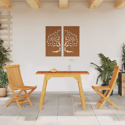 Tavolo da Pranzo da Giardino 110x56x75 cm Legno Massello Acaciacod mxl 114075 - Vista aggiuntiva 3