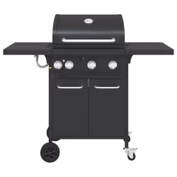 vidaXL Griglia Barbecue a Gas con 4 Bruciatori Nero in Acciaio - Vista aggiuntiva 3