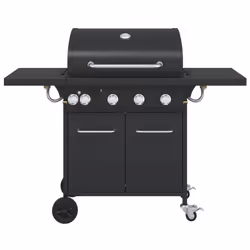 vidaXL Griglia Barbecue a Gas con 5 Bruciatori Nero in Acciaio - Vista aggiuntiva 3