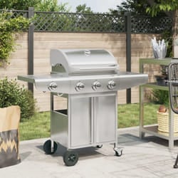 Vidaxl - Griglia Barbecue a Gas con 4 Bruciatori Argento in Acciaio