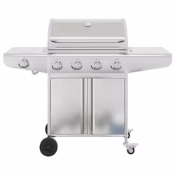 vidaXL Griglia Barbecue a Gas con 5 Bruciatori Argento in Acciaio - Vista aggiuntiva 3