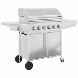 vidaXL Griglia Barbecue a Gas con 7 Bruciatori Argento in Acciaio - Vista aggiuntiva 2