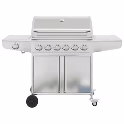 vidaXL Griglia Barbecue a Gas con 7 Bruciatori Argento in Acciaio - Vista aggiuntiva 3