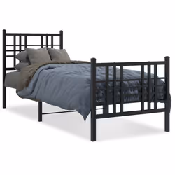 Giroletto con Testiera e Pediera Metallo Nero 80x200 cmcod mxl 92231 - Vista aggiuntiva 2