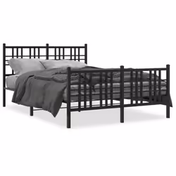 Giroletto con Testiera e Pediera Metallo Nero 120x190 cmcod mxl 116398 - Vista aggiuntiva 2
