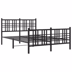 Giroletto con Testiera e Pediera Metallo Nero 120x190 cmcod mxl 116398 - Vista aggiuntiva 3