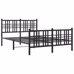 vidaXL Giroletto con Testiera e Pediera Metallo Nero 137x190 cm - Vista aggiuntiva 3