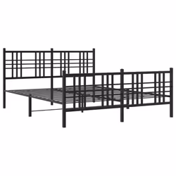 Giroletto con Testiera e Pediera Metallo Nero 150x200 cmcod mxl 92460 - Vista aggiuntiva 3