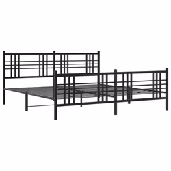 Giroletto con Testiera e Pediera Metallo Nero 183x213 cm cod mxl 116401 - Vista aggiuntiva 3