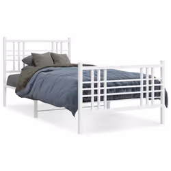 Giroletto con Testiera e Pediera Metallo Bianco 90x200 cmcod mxl 92463 - Vista aggiuntiva 2