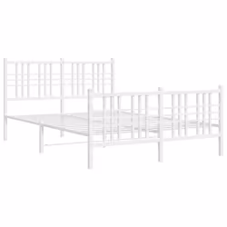 Giroletto con Testiera e Pediera Metallo Bianco 137x190 cmcod mxl 92534 - Vista aggiuntiva 3