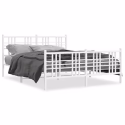 Giroletto con Testiera e Pediera Metallo Bianco 150x200 cmcod mxl 116404 - Vista aggiuntiva 2